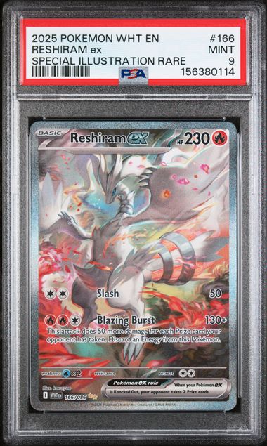2025 English Pokemon Reshiram ex 166/086 PSA 9