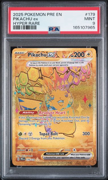 2025 English Pokemon Pikachu ex 179/131 PSA 9