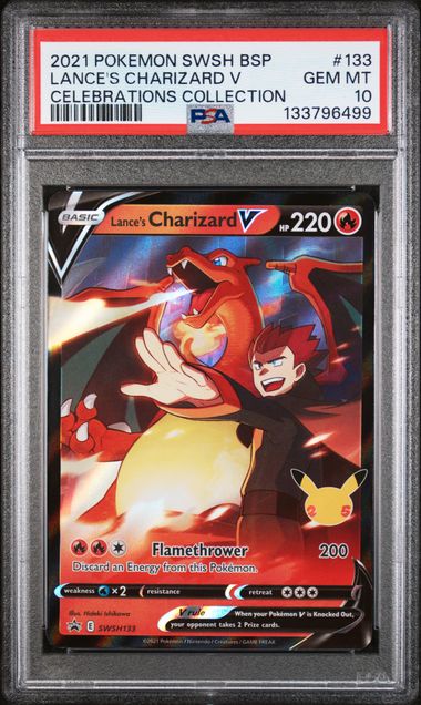 2021 English Pokemon LANCE'S CHARIZARD V SWSH133 PSA 10
