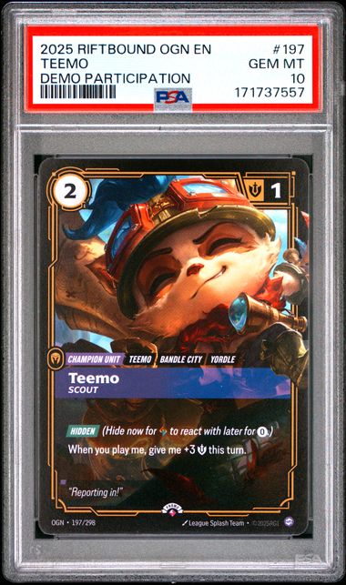 2025 English Riftbound Teemo 197/298 PSA 10