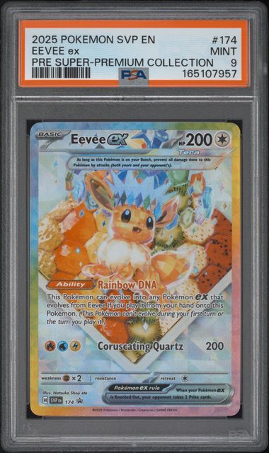 2025 English Pokemon Eevee ex 174 PSA 9