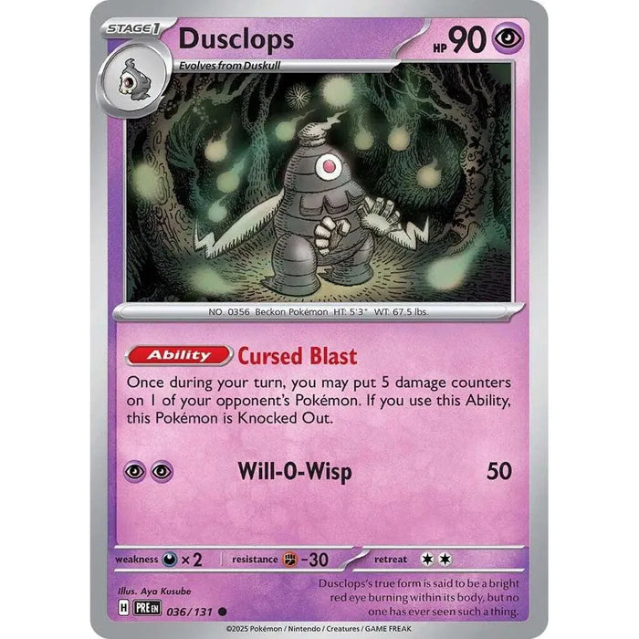 Pokemon Dusclops- 036/131 - Common
