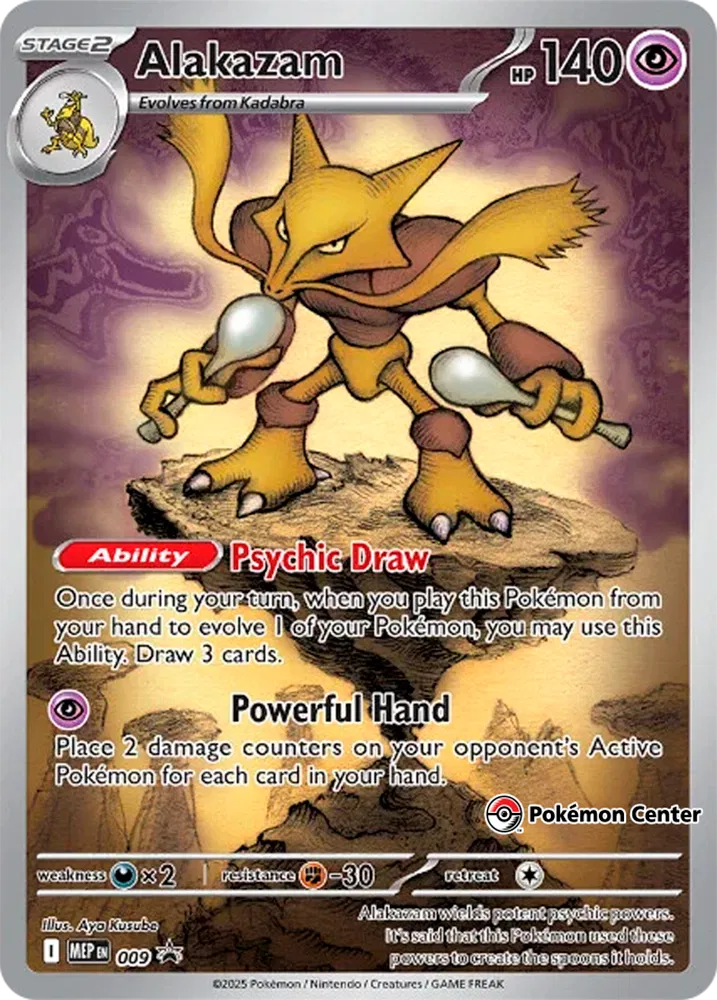 Alakazam 009 (Pokemon Center) [SEALED]  - Holofoil ME Mega Evolution Promo - Promo