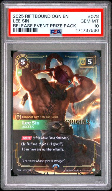 2025 English Riftbound LEE SIN 078/298 PSA 10