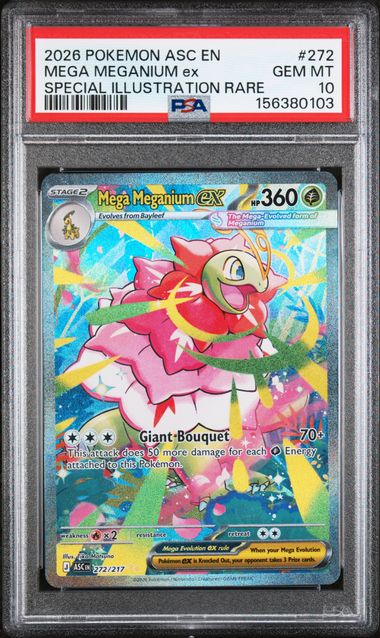 2026 English Pokemon Mega Meganium EX 272/217 PSA 10