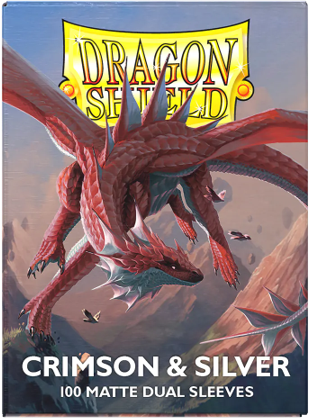 Dragon Shield Matte Dual Sleeves - Standard Size - 100ct - Crimson & Silver