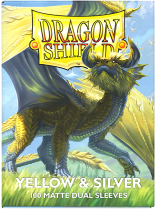 Dragon Shield Matte Dual Sleeves - Standard Size - 100ct -Yellow & Silver
