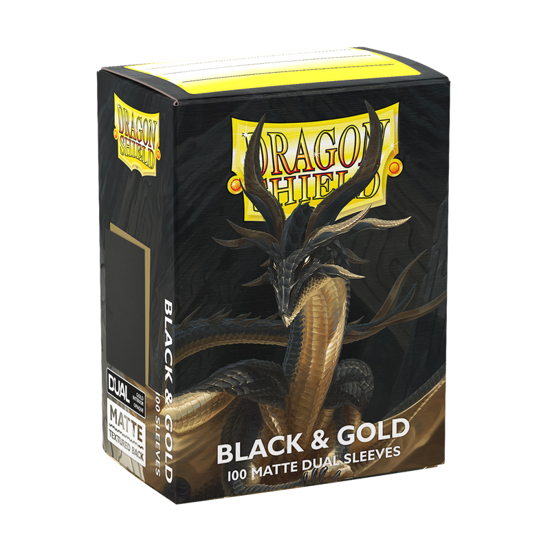 Dragon Shield Matte Dual Sleeves - Standard Size - 100ct - Black and Gold