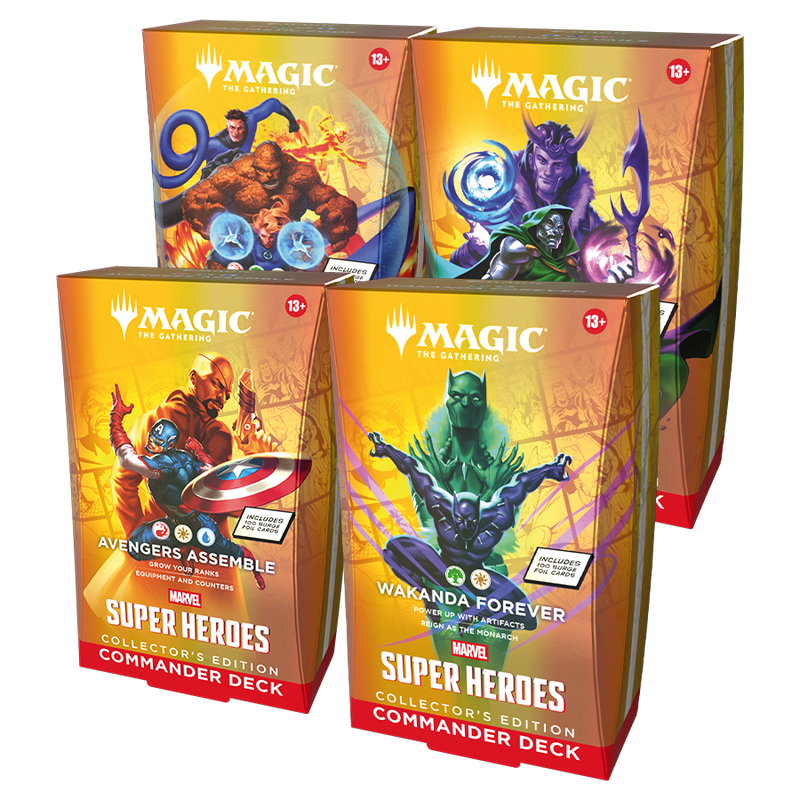 MTG - Universes Beyond: Marvel Super Heroes - Commander Deck - Set of 4 - Collector's Edition (Pre-Order)
