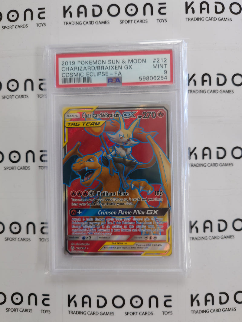 2019 Pokemon Sun&Moon Charizard&Braxien GX PSA 9 (212/236)