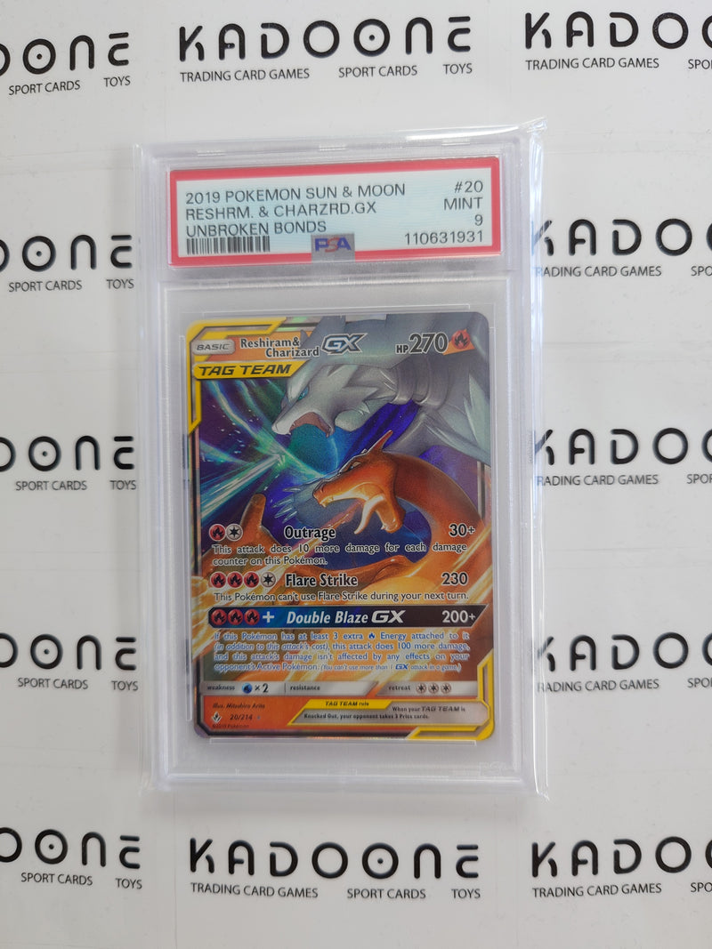 2019 Pokemon Sun&Moon Reshiram&Charizard GX PSA 9 (20/214)