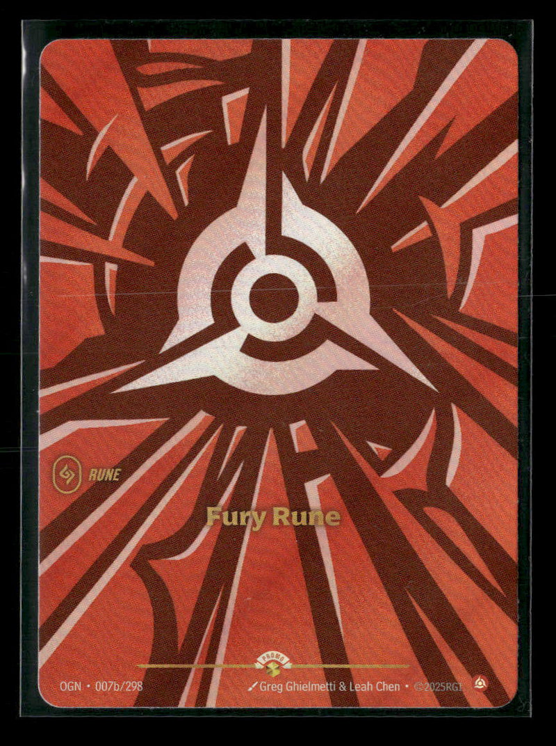 Fury Rune (007b/298) - Riftbound Organized Play Promotional Cards Foil