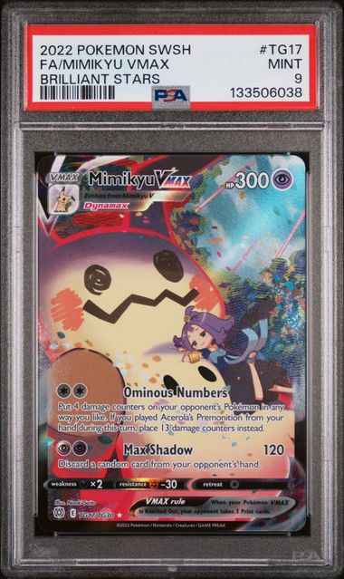 Pokemon 2022 SWSH Mimikyu VMAX Brilliant Stars PSA 9 (TG17/TG30)