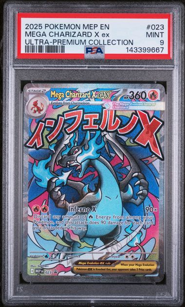 2025 English Pokemon Mega Charizard X ex 023 PSA 9