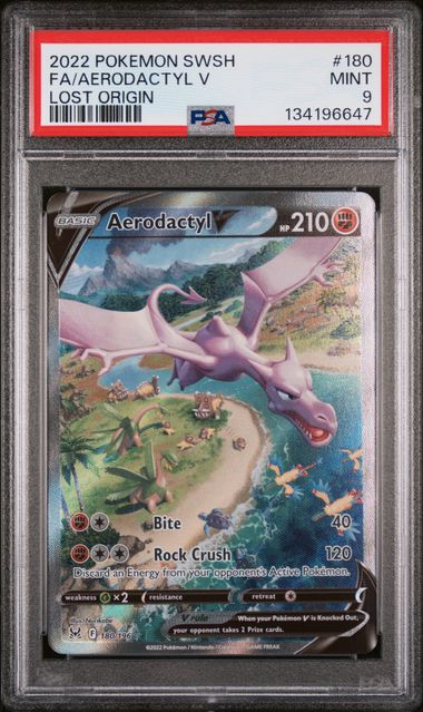 Pokemon 2022 Lost Origin Aerodactyl V PSA 9 (180/190)