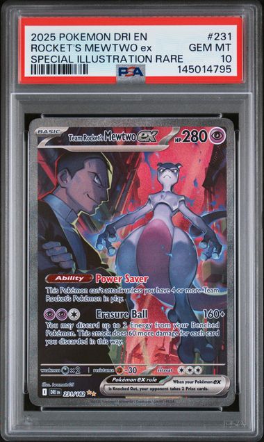 Pokemon 2025 Destined Rivals Team Rocket's Mewtwo ex PSA 10 (231/182)